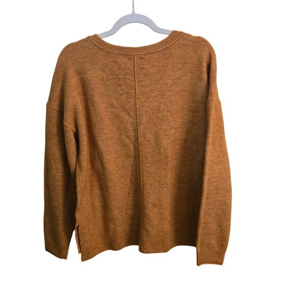 Madewell 2023 Mustard V Neck Long Sleeve Pullover Sweater Size M - Picture 2 of 5